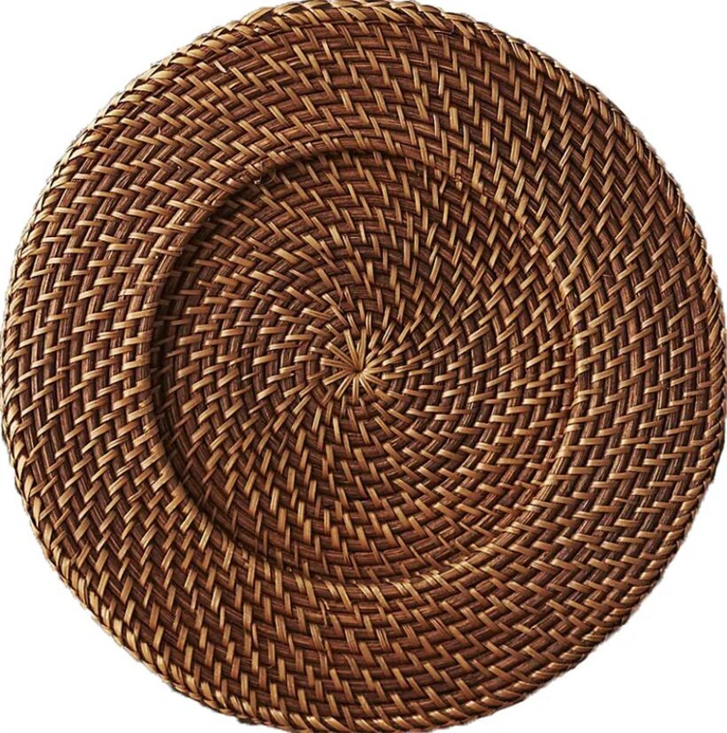 Natural Round Rattan Charger Plate for Serving Food Handmade Wholesale