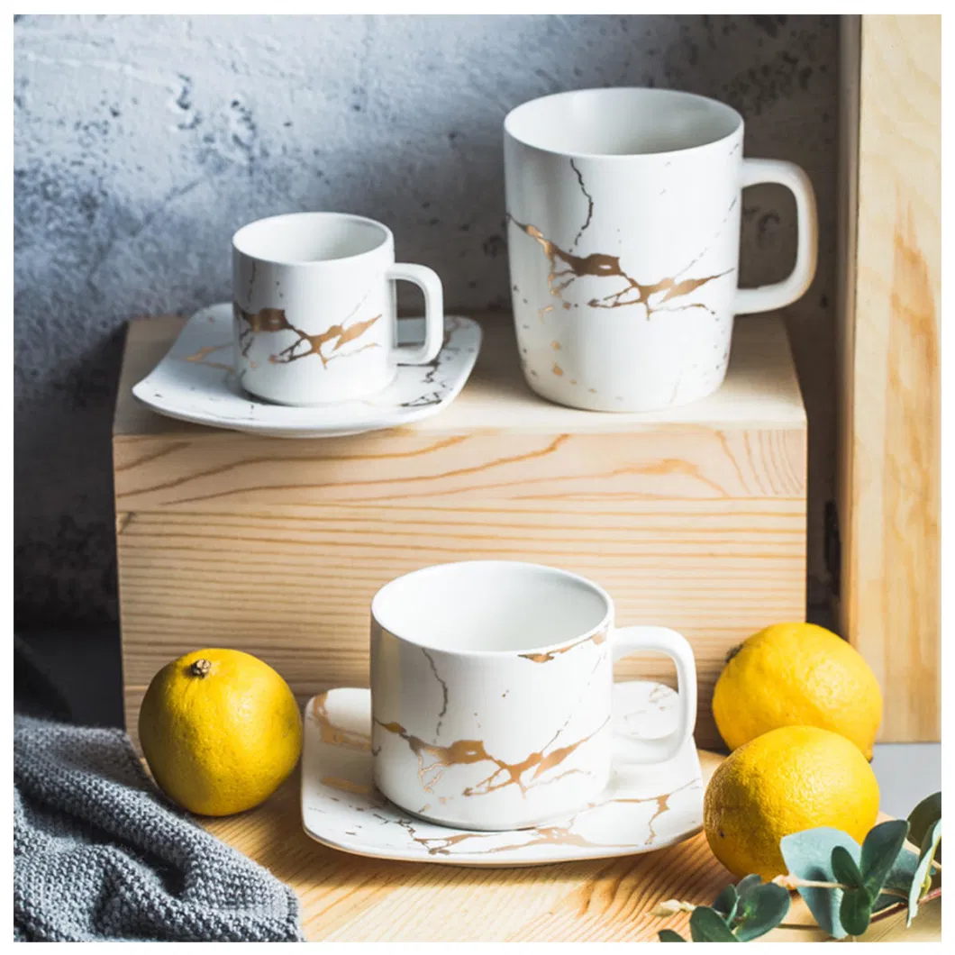 2021 Marble Series Ceramics Kitchenware Popular Eco Friendly Mug Coffee Ceramic Cup