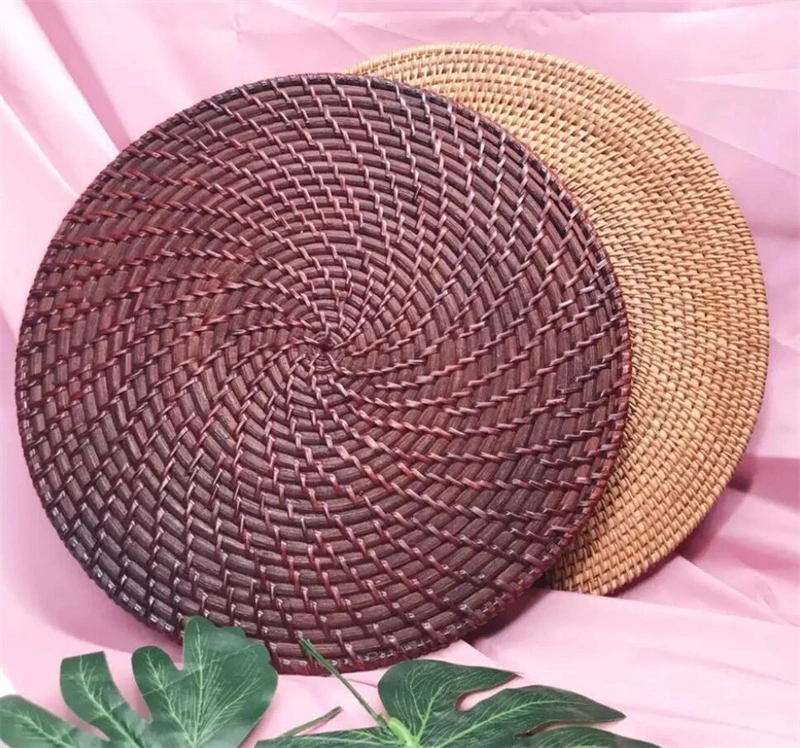 Natural Round Rattan Charger Plate for Serving Food Handmade Wholesale