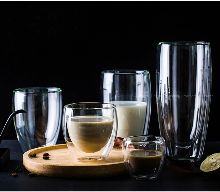 80ml 150ml 250ml 350ml 450ml 550ml 650ml Heat Resistant Borosilicate Double Wall Glass Kitchenware Glassware Coffee Tea Water Milk Wine Beer Drinking Cup Mugs