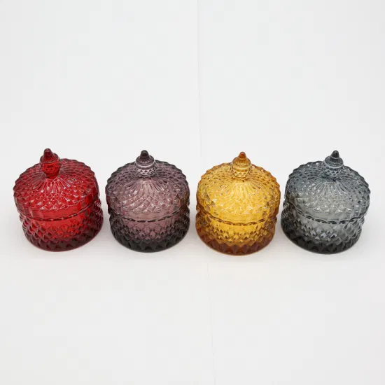 3 Size Embossed Pattern Candle Holder with Painting Color