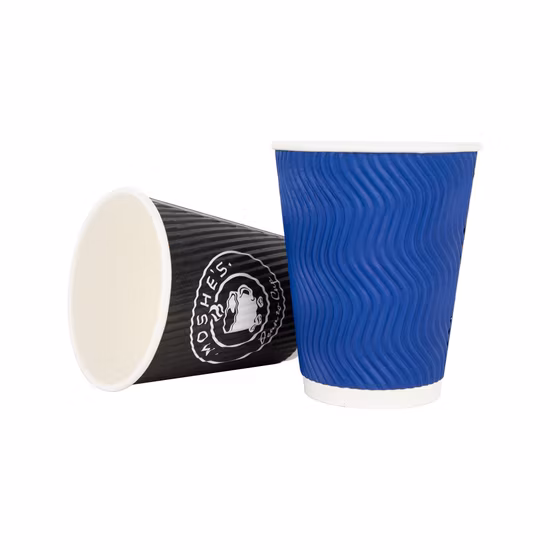 Aqueous Coated Compostable Ripple Double Single Wall Disposable Hot Coffee Tea Paper Cups