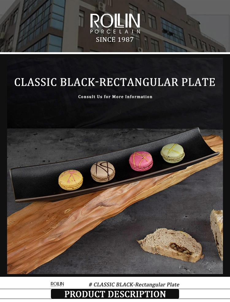 Warped Edge Design Matte Effects Ultra-Resistant Catering Plates Ceramic Cake Plate Sushi Plate