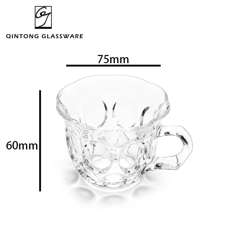 Factory 5oz 145ml Crystal Clear Retro Espresso Cappuccino Coffee Water Glass Cup Mug with Handle for Restaurant