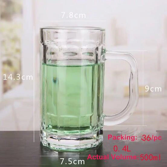 Beer Festival Transparent Advertising Glass Beer Cups Beer Mugs Cold Water Glass Tea Juice Bottle Thicken Printed Logo
