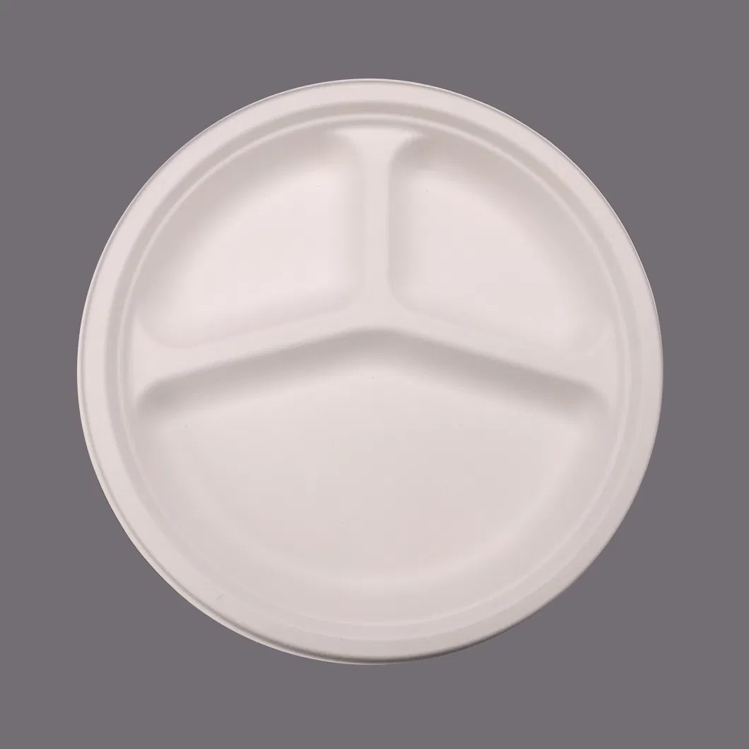 Disposable Compostable Sugarcane Dinner Plate Round Cake Plate