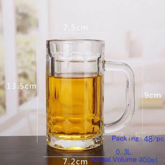 Beer Festival Transparent Advertising Glass Beer Cups Beer Mugs Cold Water Glass Tea Juice Bottle Thicken Printed Logo