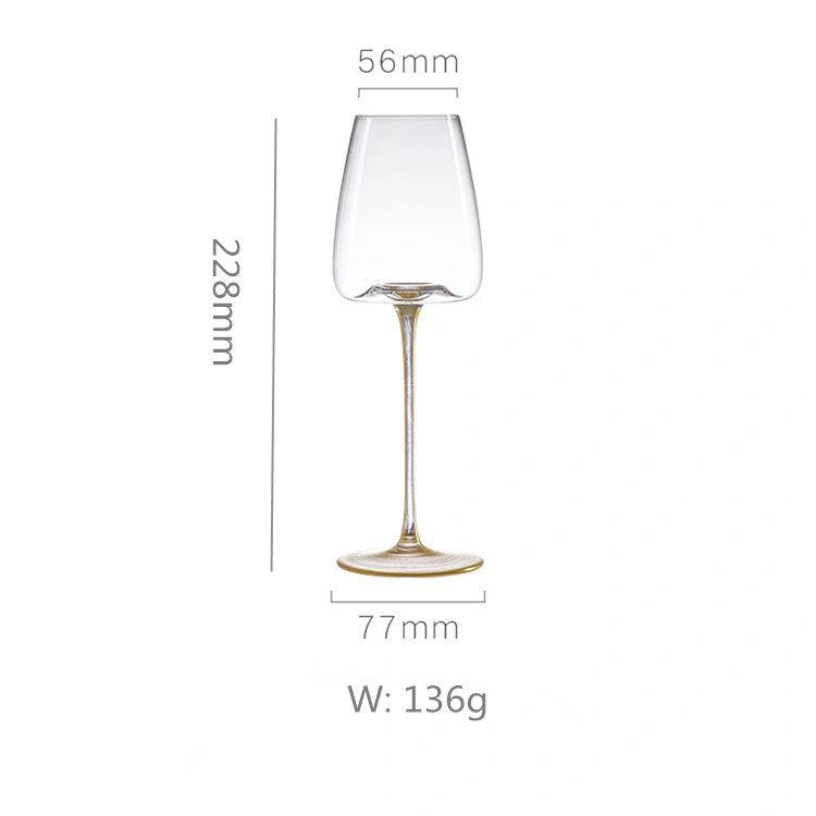 Wholesale Luxury 550ml 18.5oz Custom Crystal Champagne Glasses Lead Free Crystal Glass Burgundy Goblet Wedding Wine Glass for Drinking