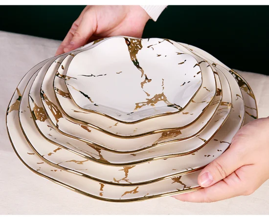 China Manufacturer Wholesale Dinnerware Dish Set Round Plate Ceramic