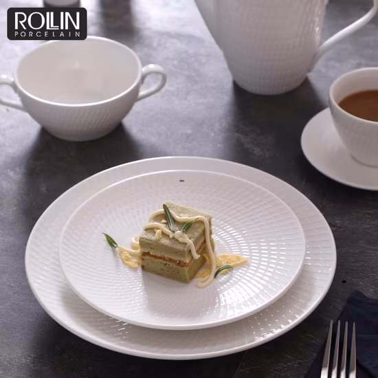 Royal Ware White Porcelain Catering Ceramic Dinner Plates Sets Dinnerware for Restaurant