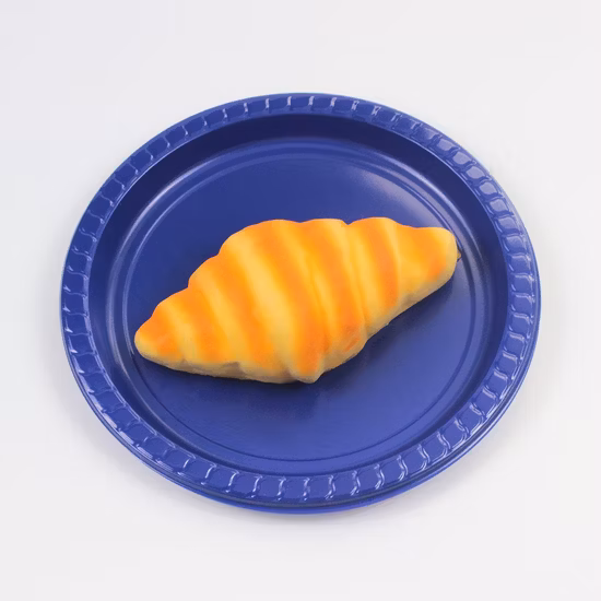 Hot Sale Wholesale Plastic Disposable PS Blue Colorful Round Plate for Party or Dinner