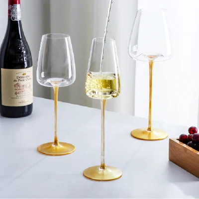 Wholesale Luxury 550ml 18.5oz Custom Crystal Champagne Glasses Lead Free Crystal Glass Burgundy Goblet Wedding Wine Glass for Drinking