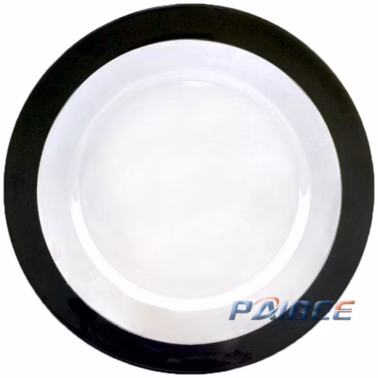 Rose Gold Rimmed Glass Charger Plates Wedding Party Dinner Servers